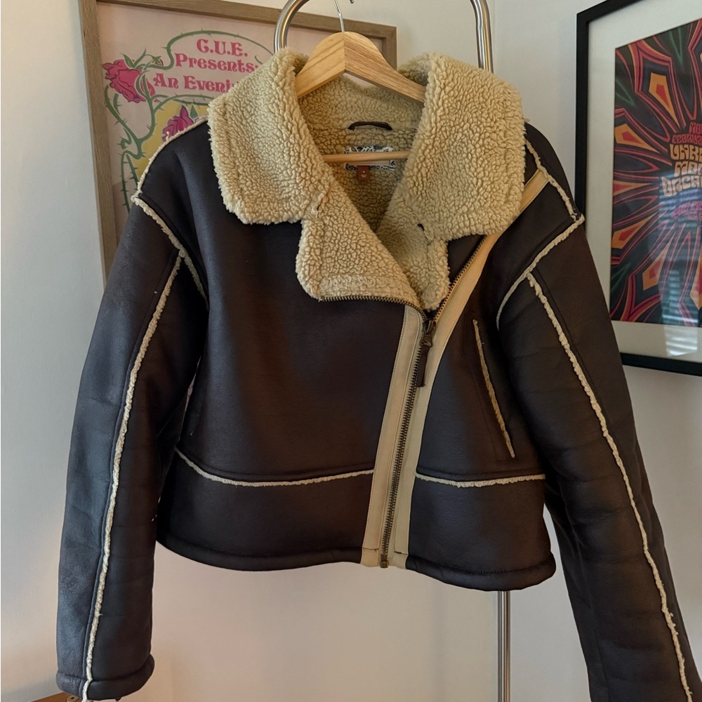 Anthropologie Brown Sherpa Jacket